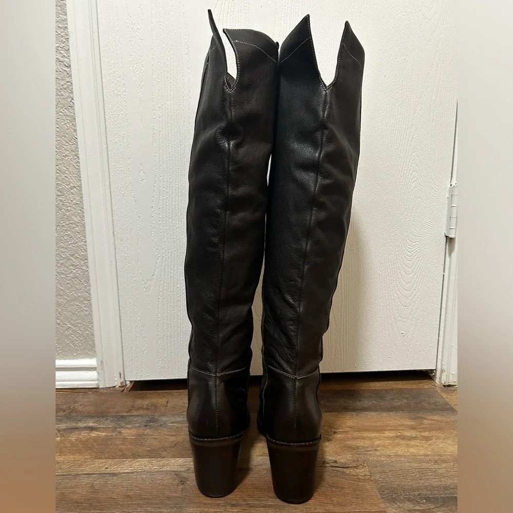 Matisse Lexi Leather Riding Boot Dark Brown Size 10
